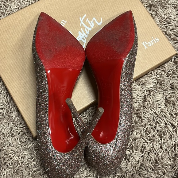 Christian Louboutin size 41.5 Iriza 100mm Glitter Stilettos - worn only once. - Picture 2 of 10
